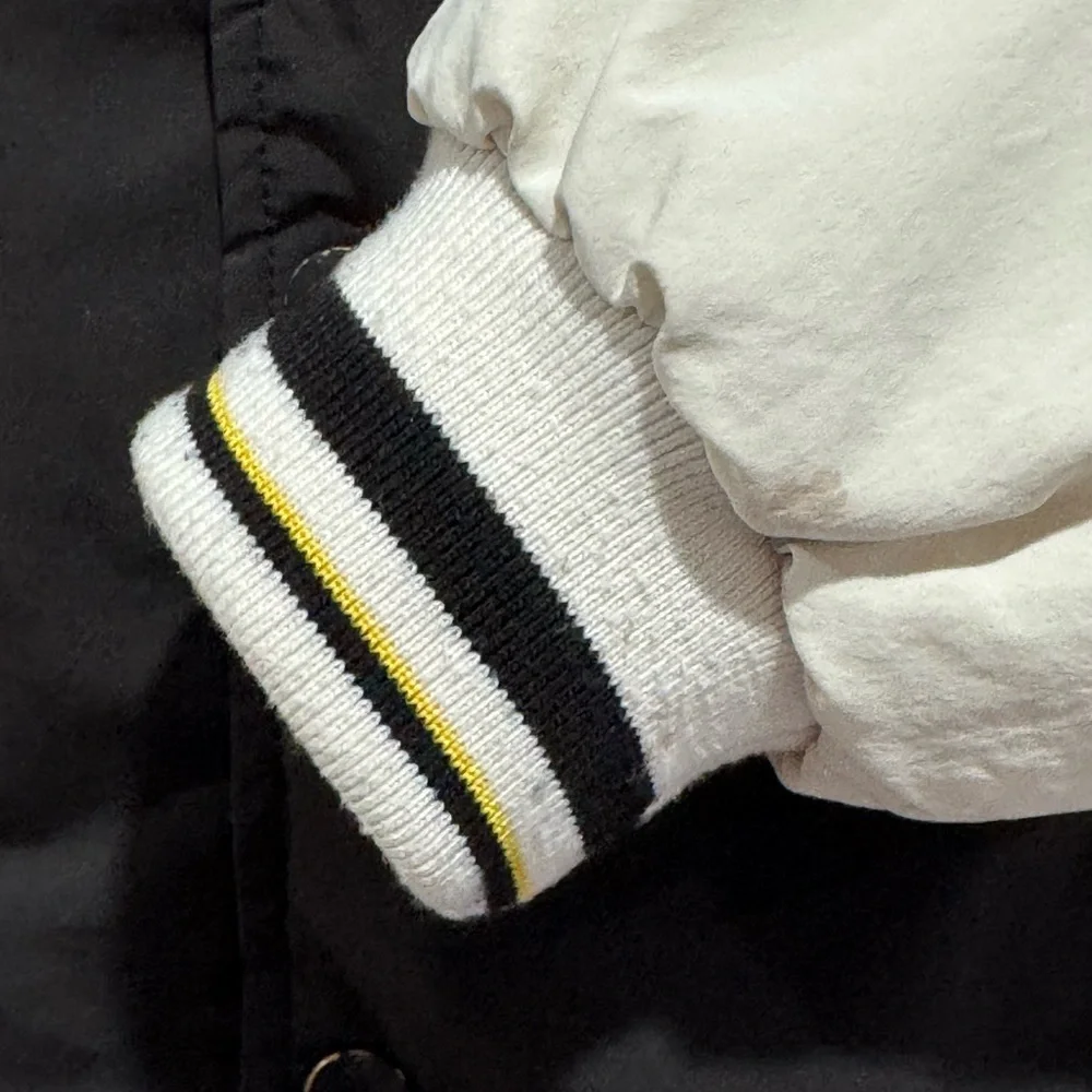 Zara Kids Black and Cream Varsity Jacket